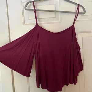 Off the shoulder mid-sleeve shirt